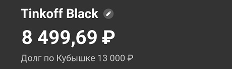 Долг по кубышке 13 000 руб.