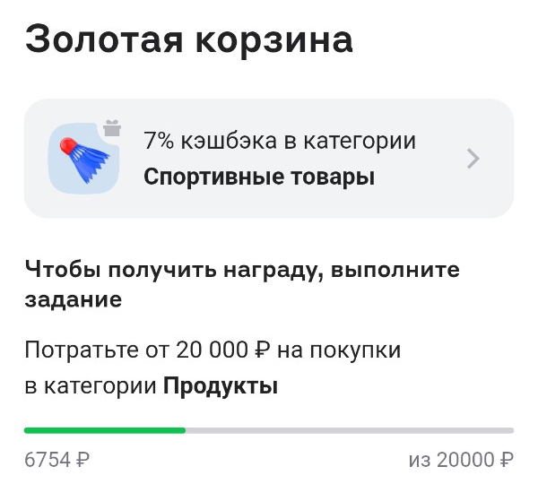 Золотая корзина (7% на Спортивные товары)