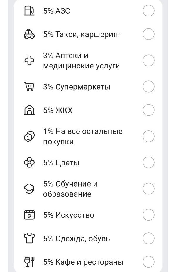Категории кэшбэка на июнь от ОТП